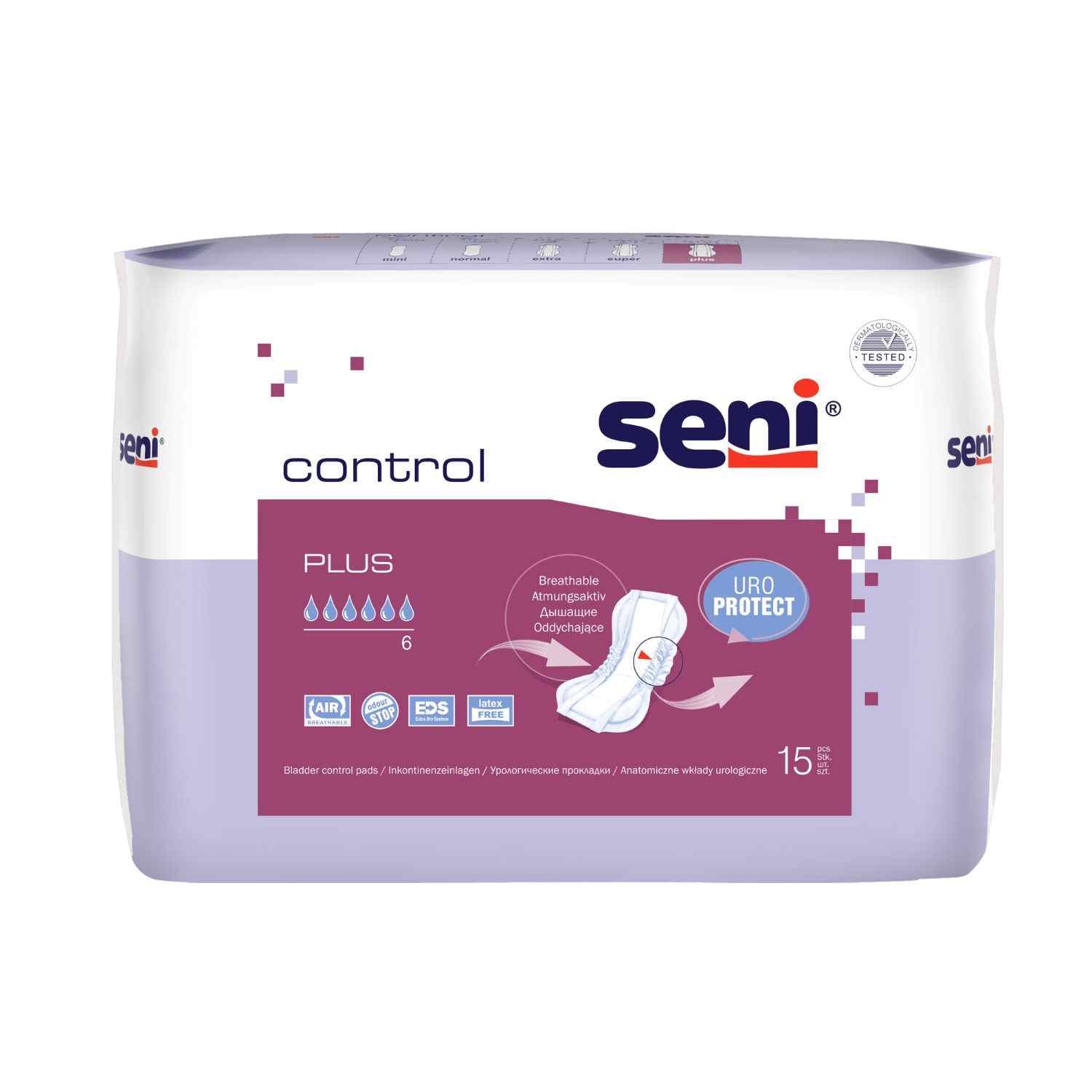 Seni Control Plus - Einlagen bei mittlerer Inkontinenz (Unisex), 930 ml (HMV: 15.25.30.0012)